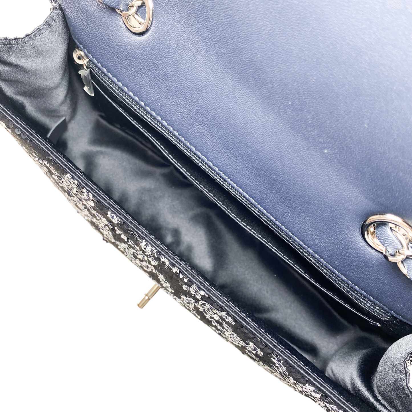 Chanel Navy Sequin CC Flap Bag