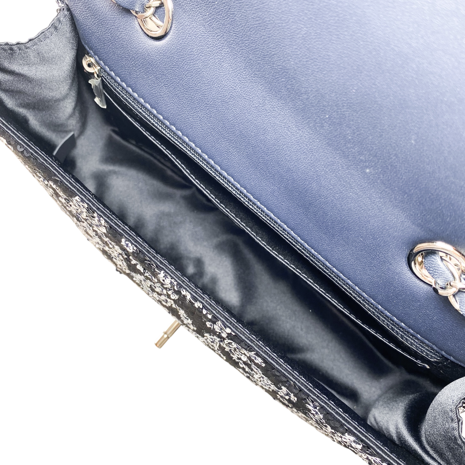Chanel Navy Sequin CC Flap Bag
