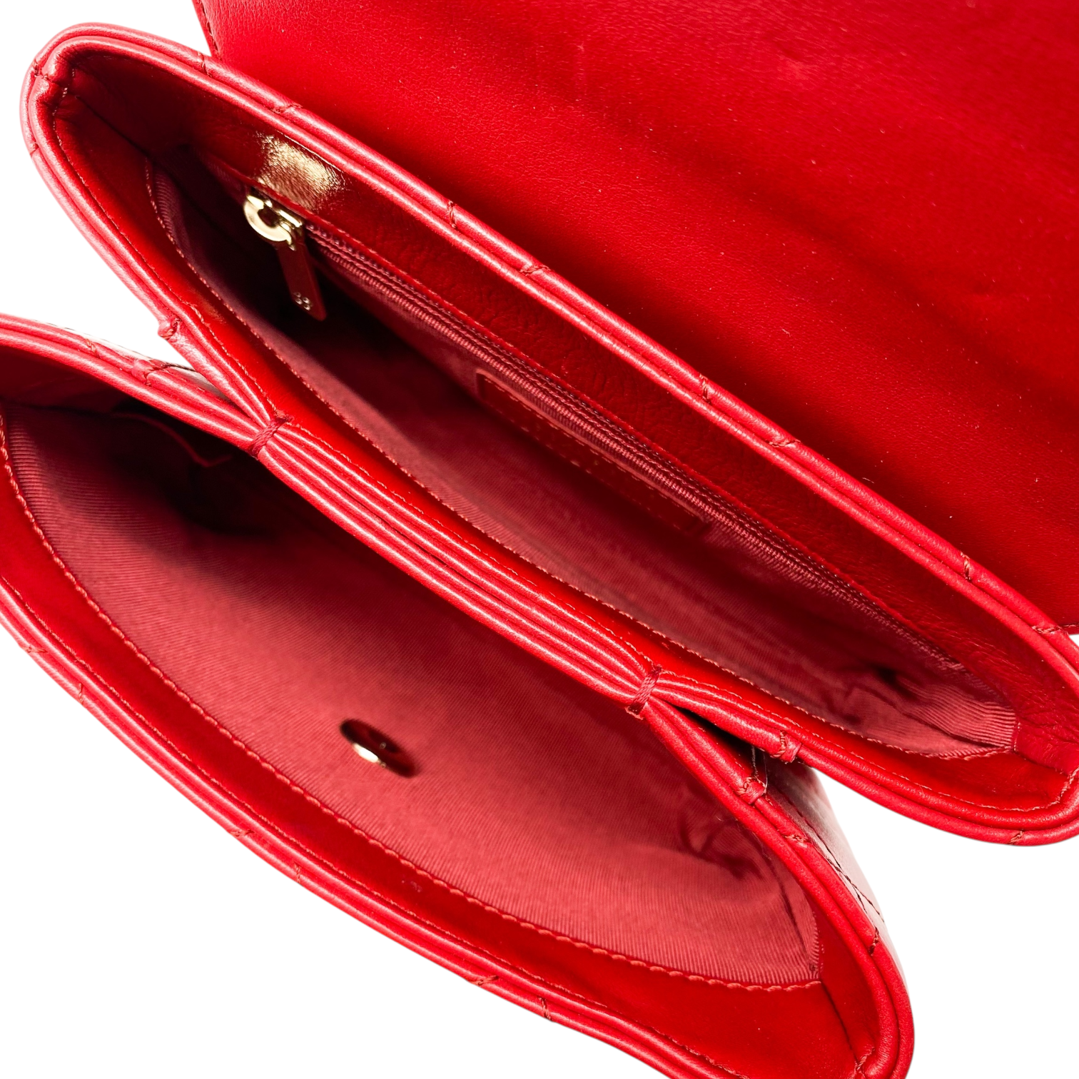 Chanel Red Small Double Pocket Top Handle Flap Bag