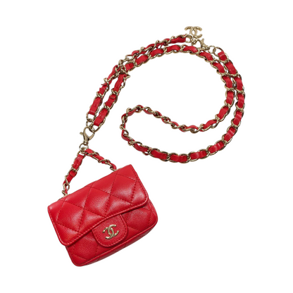 Chanel Red Mini Flap Bag Charm