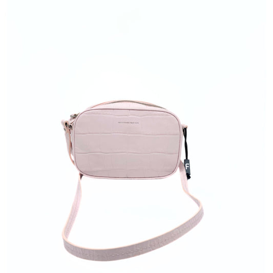 Alexander McQueen Pink Calfskin Crocodile-Embossed Mini Camera Shoulder Bag