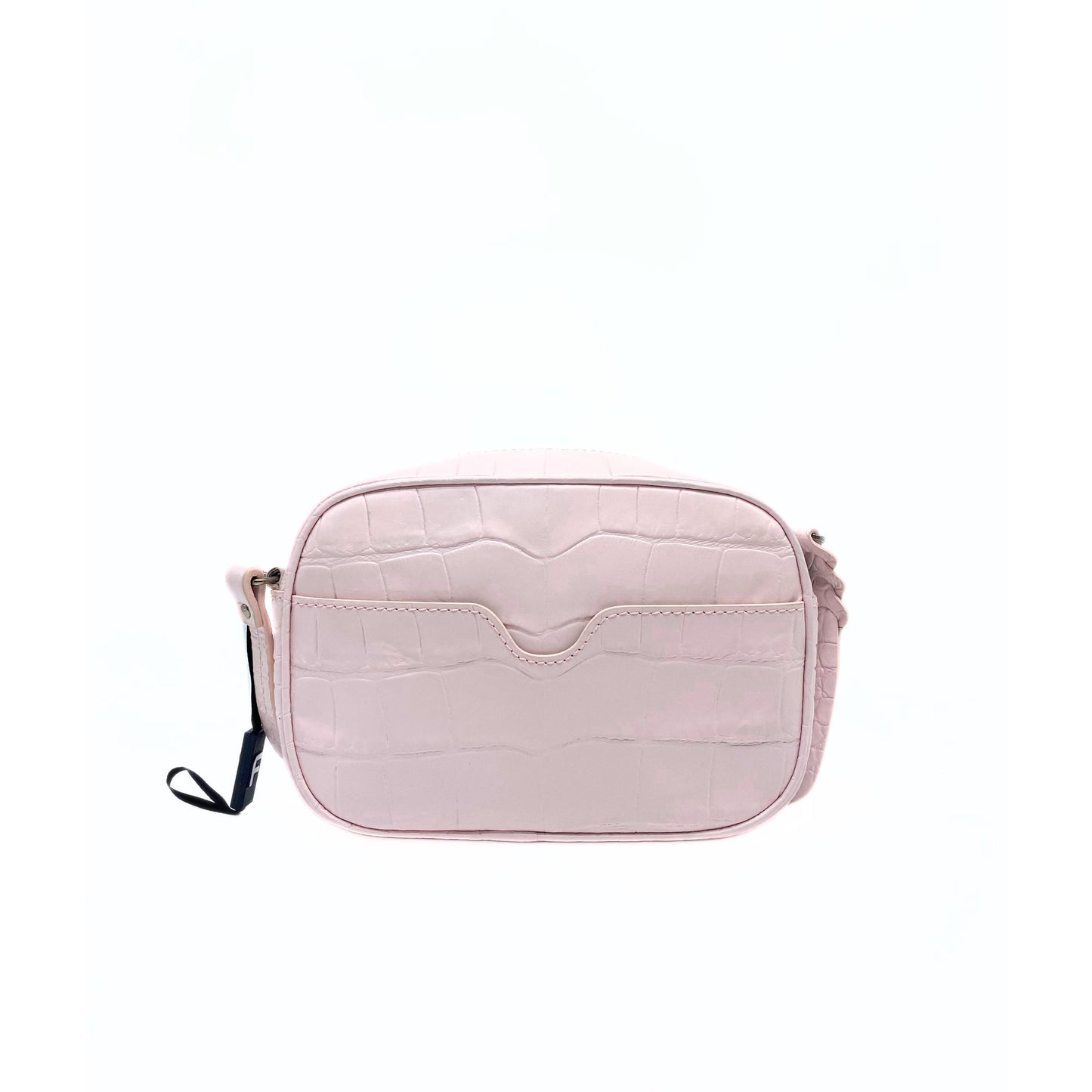 Alexander McQueen Pink Calfskin Crocodile-Embossed Mini Camera Shoulder Bag