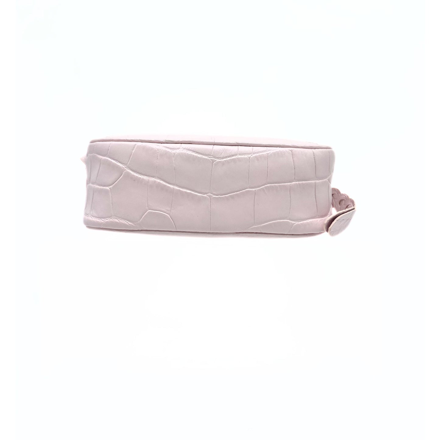 Alexander McQueen Pink Calfskin Crocodile-Embossed Mini Camera Shoulder Bag