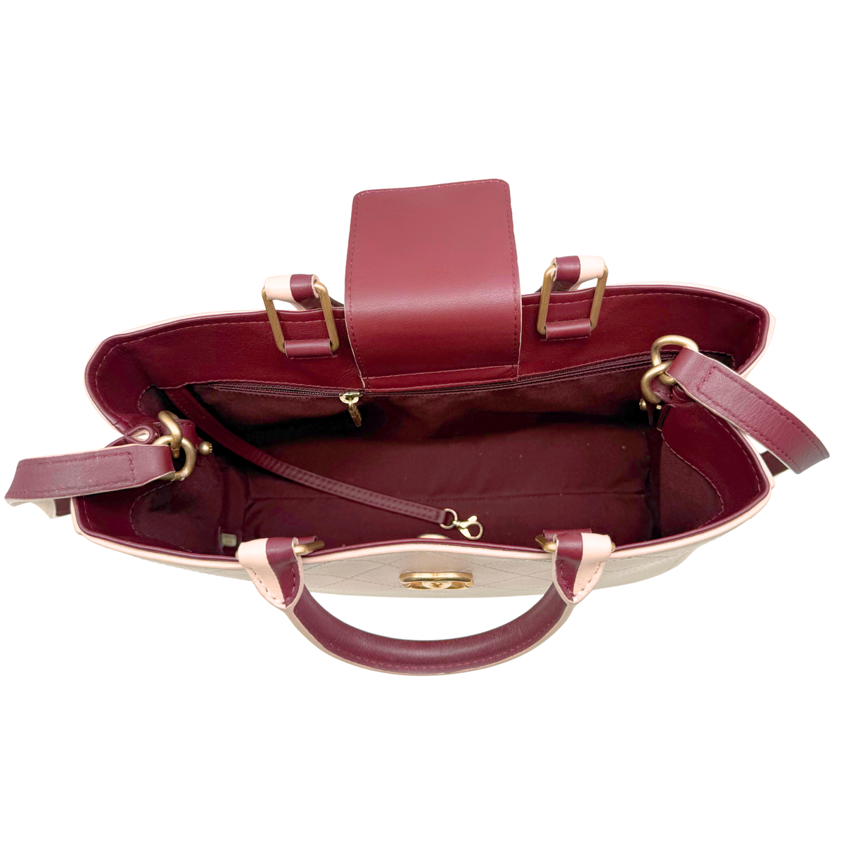 Chanel Bi-Color Bullskin Stitched Medium Shopping Tote