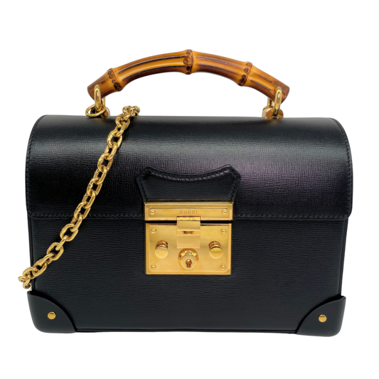 Gucci Padlock Bamboo Shoulder Bag Leather Small