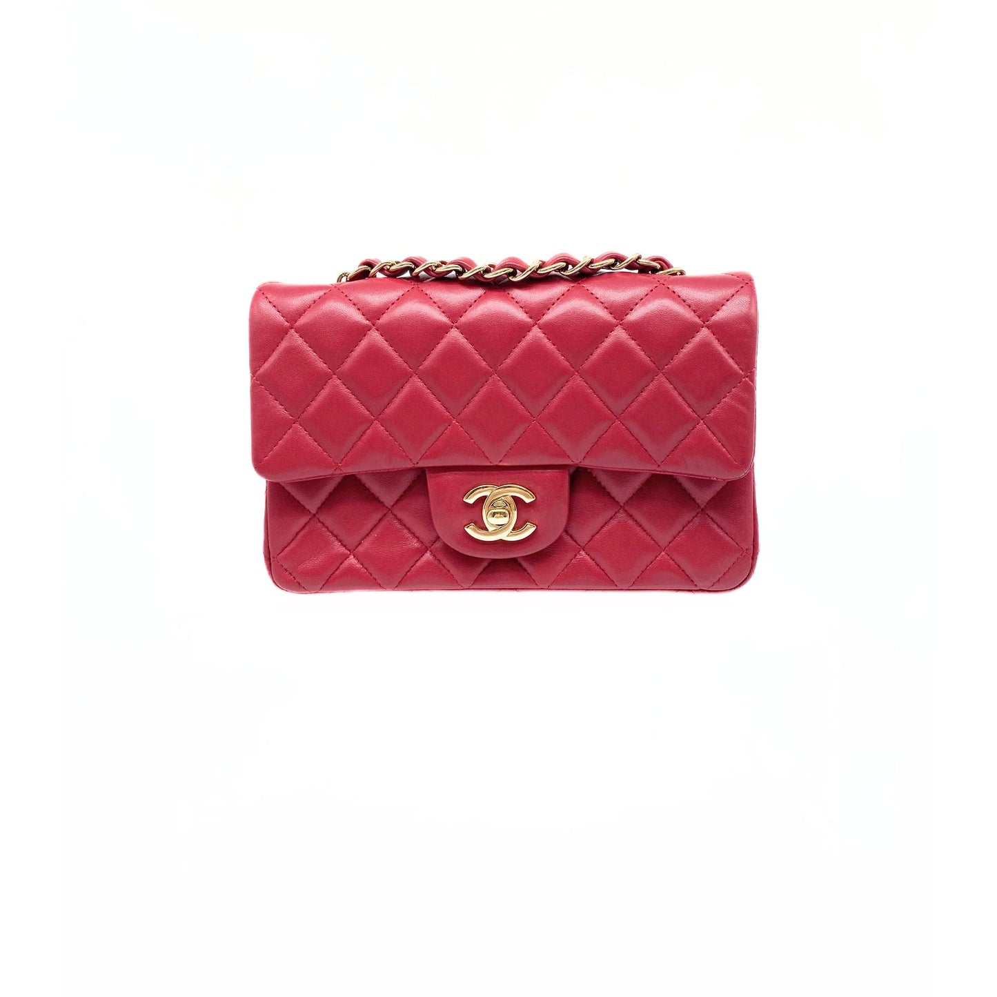 Chanel Raspberry Mini Rectangle