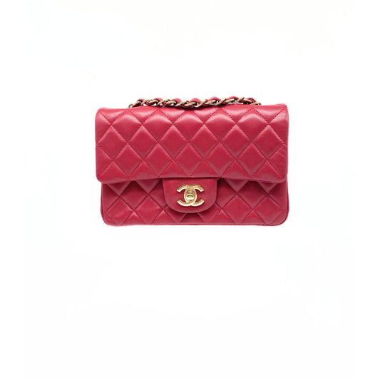 Chanel Raspberry Mini Rectangle