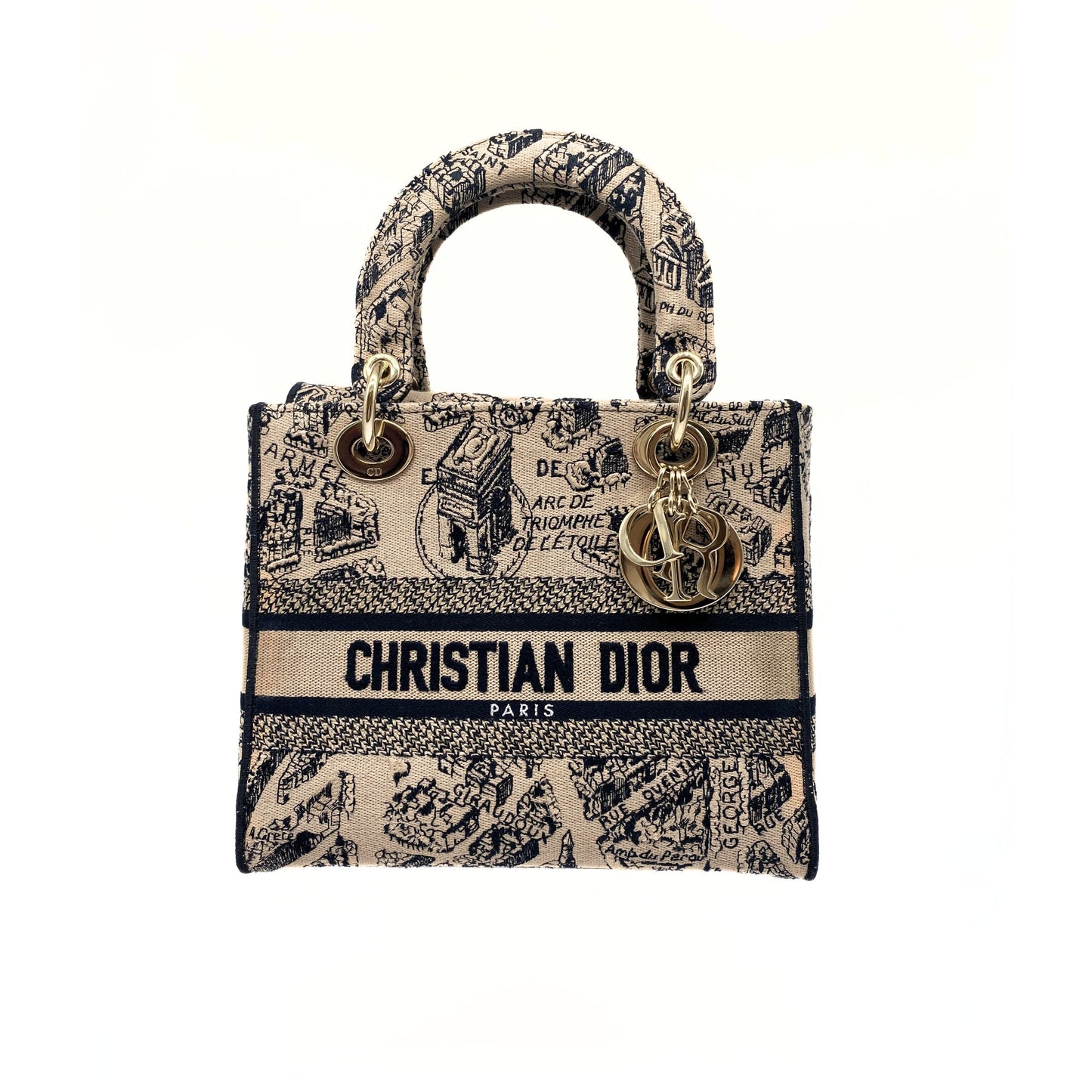 Christian Dior Medium Toile De Jouy Plan De Paris Lady D-Lite