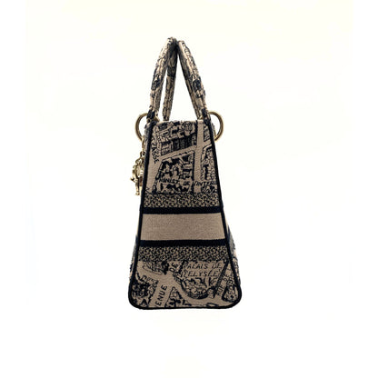 Christian Dior Medium Toile De Jouy Plan De Paris Lady D-Lite