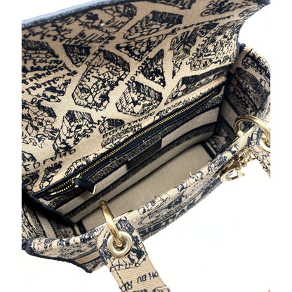 Christian Dior Medium Toile De Jouy Plan De Paris Lady D-Lite