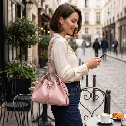 Chanel 25 Pink Mini Caviar Hobo Bag