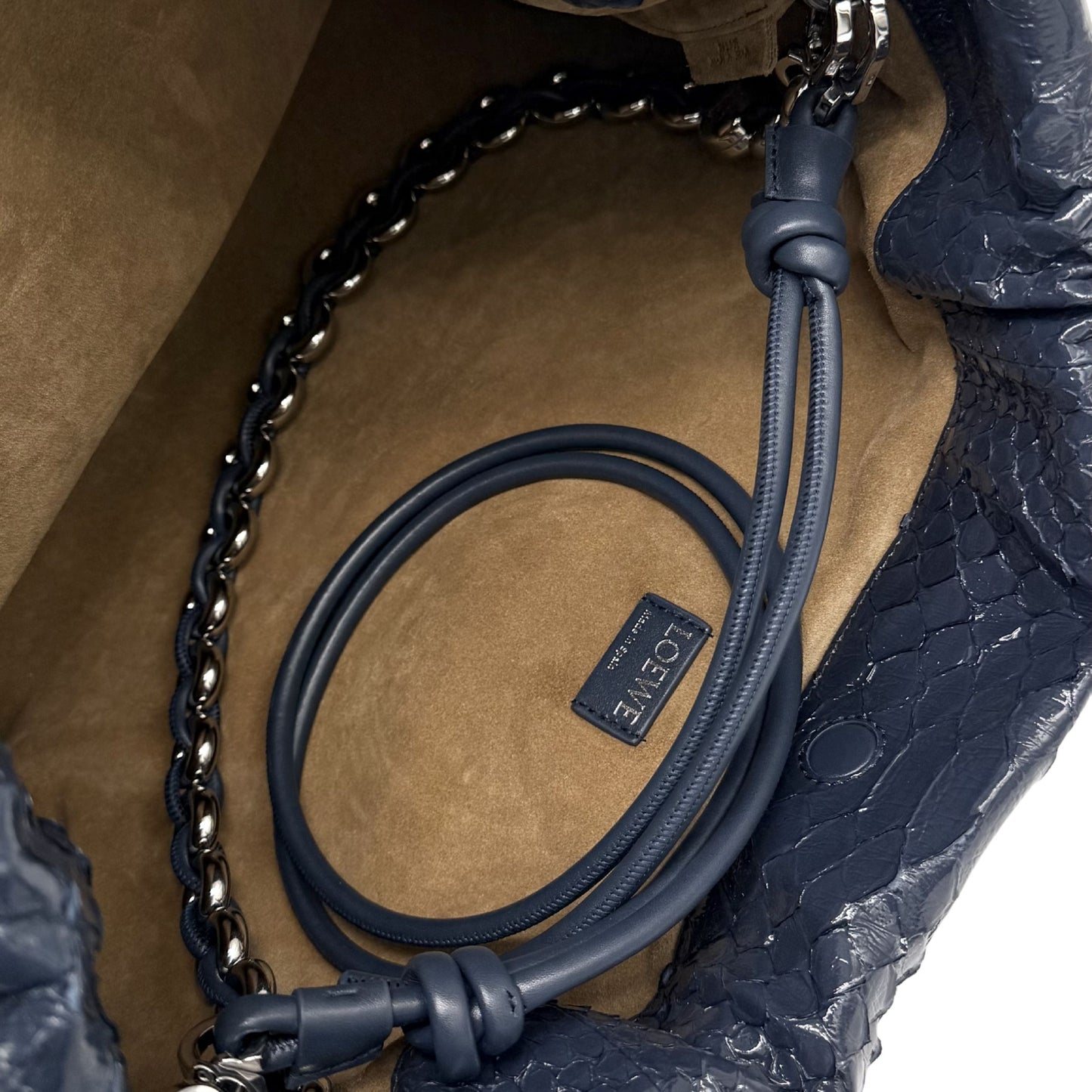 Flamenco Large Shoulder Bag in Patent Python