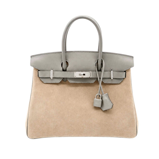 Hermes Birkin 30 Grizzly Gris Meyer Swift Gris Caillou Veau Doblis Palladium Hardware