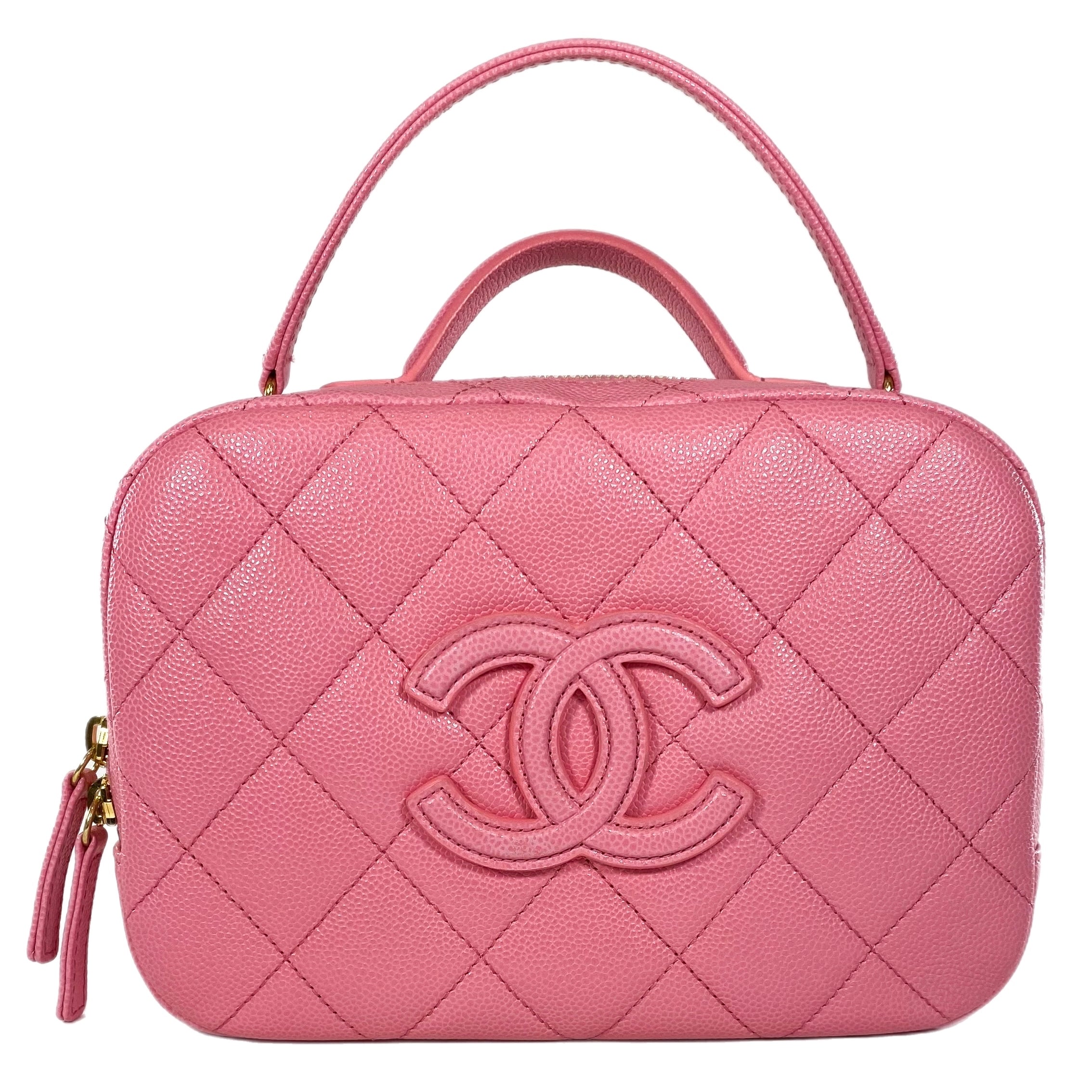 CHANEL Caviar Quilted CC Day Camera Case Pink, FASHIONPHILE