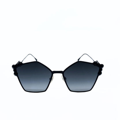 FENDI FF0261S 0261 CAN EYE Black Stud Gradient Flat Metal Sunglasses Women