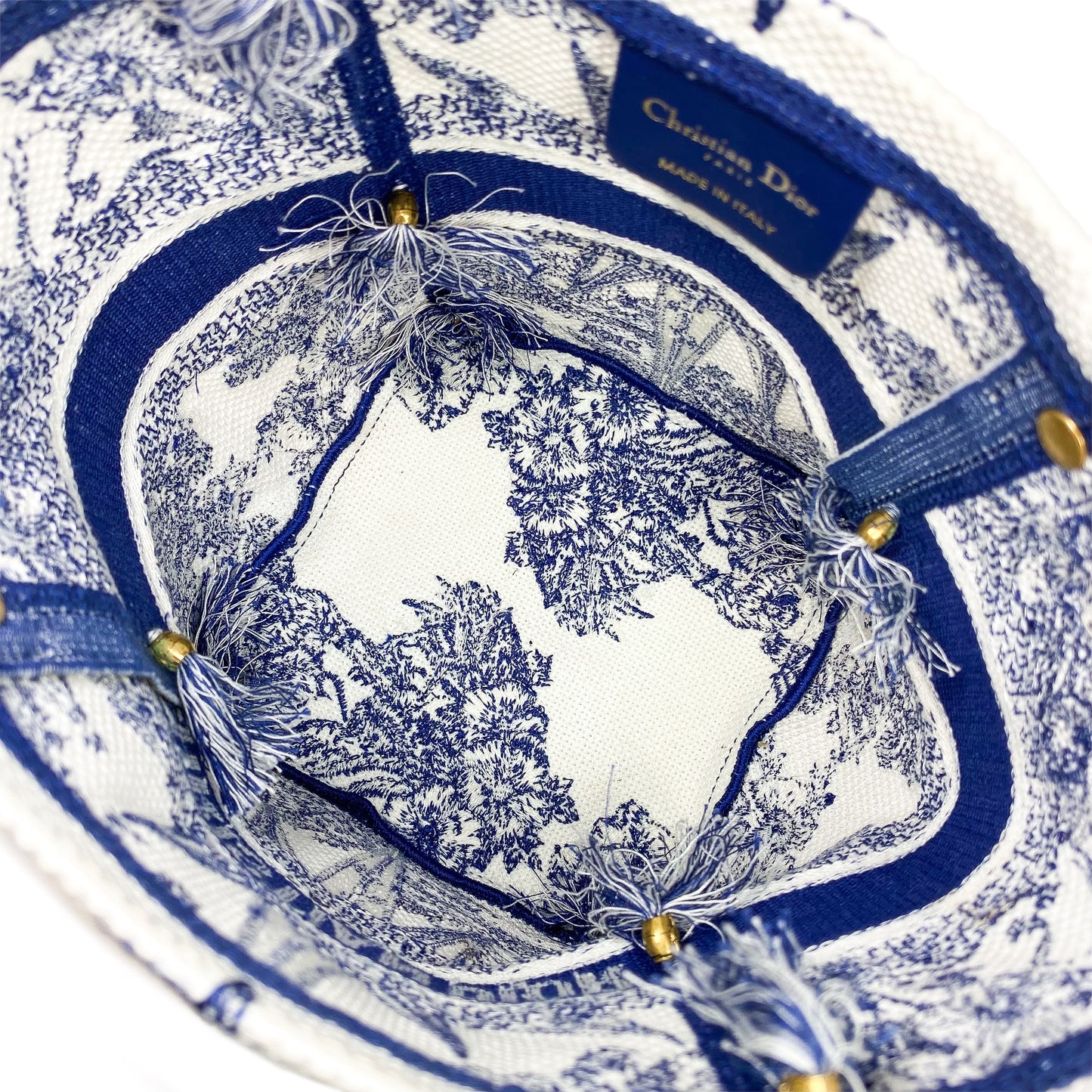 Dior Small White Blue D-Bubble Bucket Bag