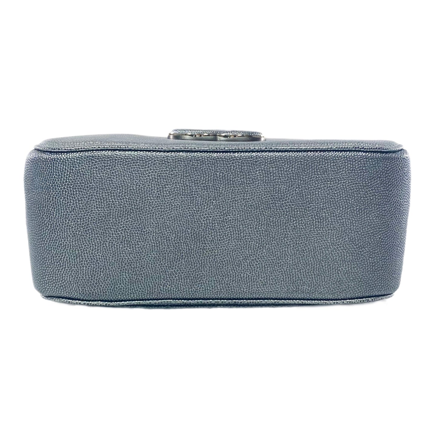 Chanel Gray Metallic Caviar Small Coco Vanity Case