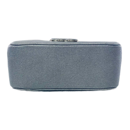 Chanel Gray Metallic Caviar Small Coco Vanity Case