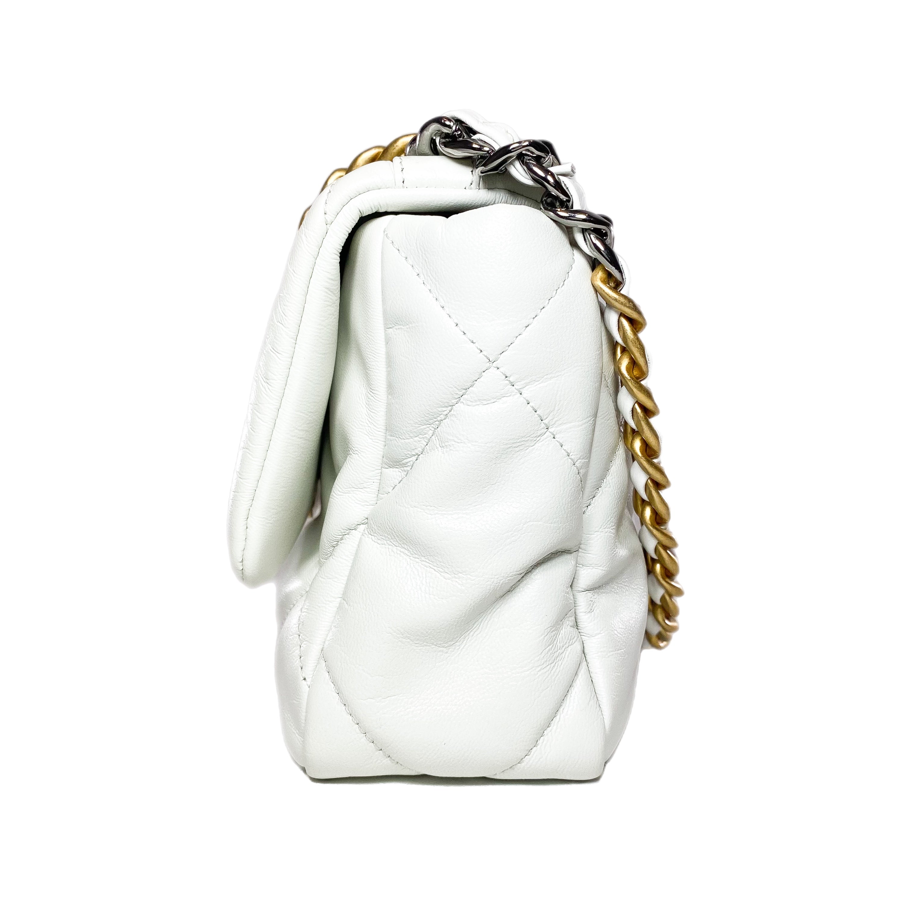 Chanel 19 White Medium Flap Bag