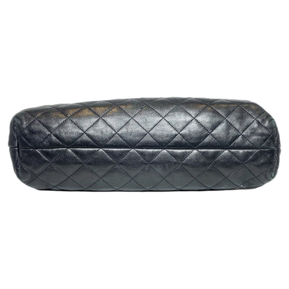 YSL Black Quilted Maxi Icare Shopping Tote