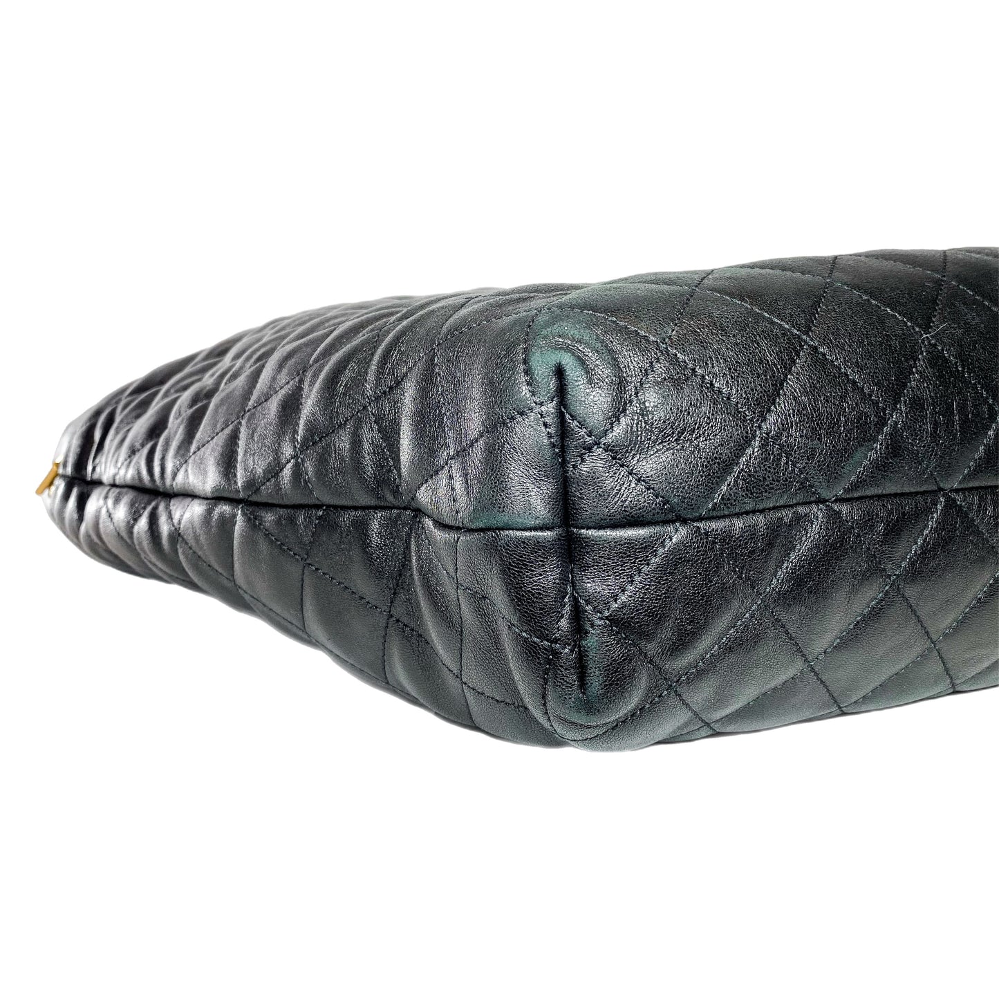 YSL Black Quilted Maxi Icare Shopping Tote