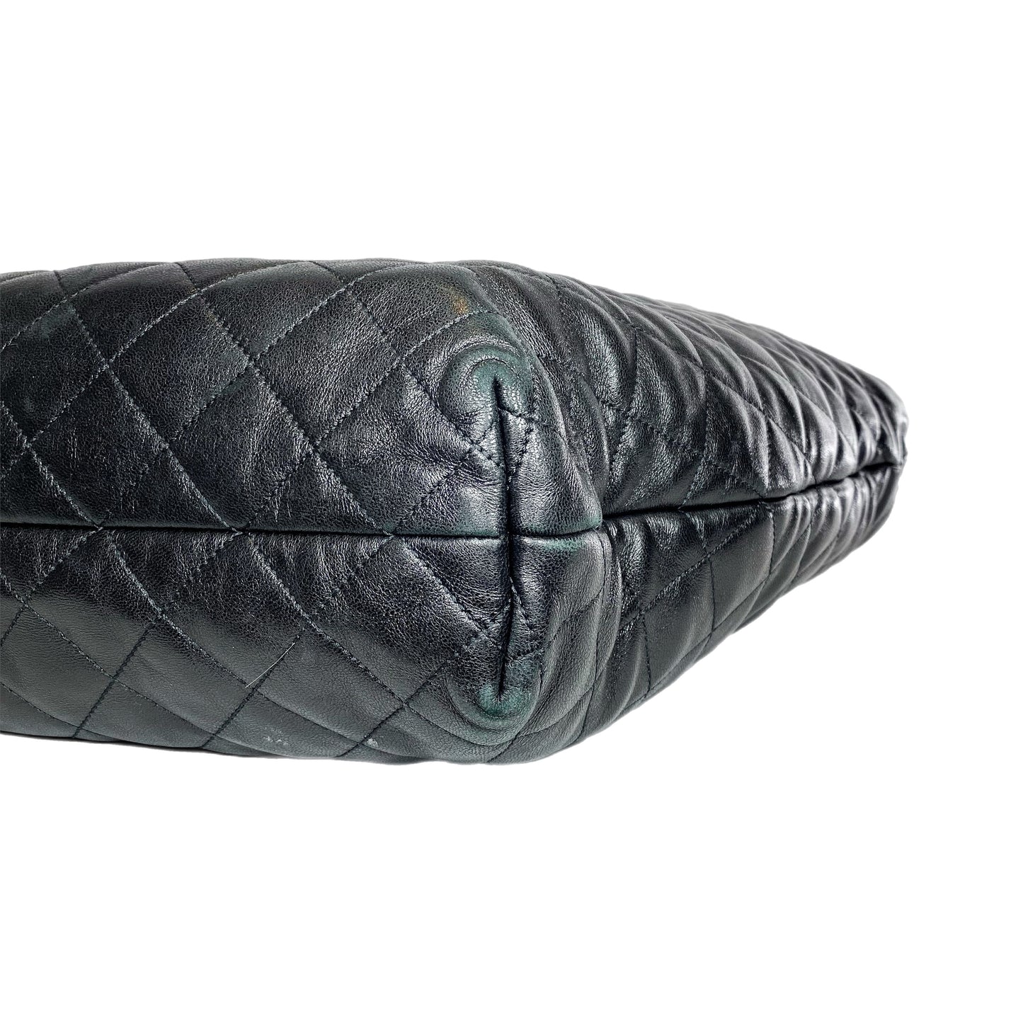 YSL Black Quilted Maxi Icare Shopping Tote
