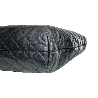 YSL Black Quilted Maxi Icare Shopping Tote