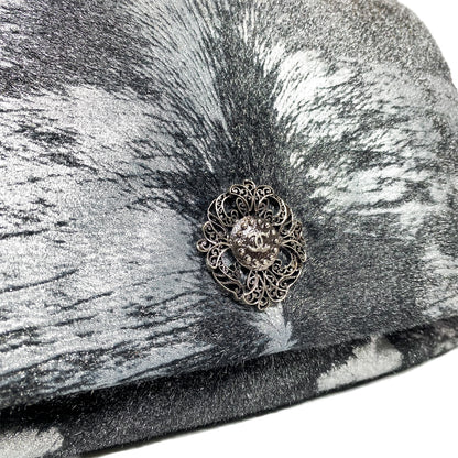 Chanel Metallic Black Gray Pony Hair Top Handle Bag