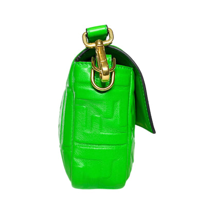 Fendi Green Logo Embossed Baguette