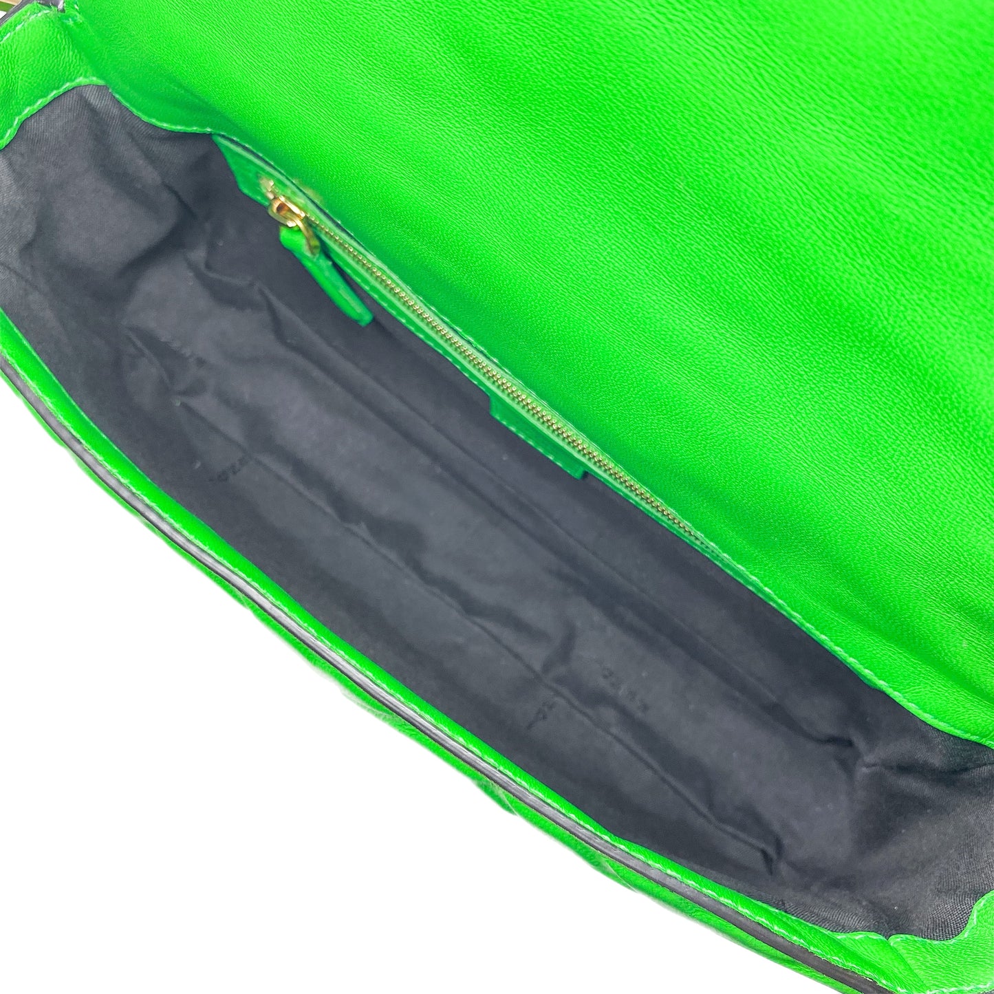 Fendi Green Logo Embossed Baguette