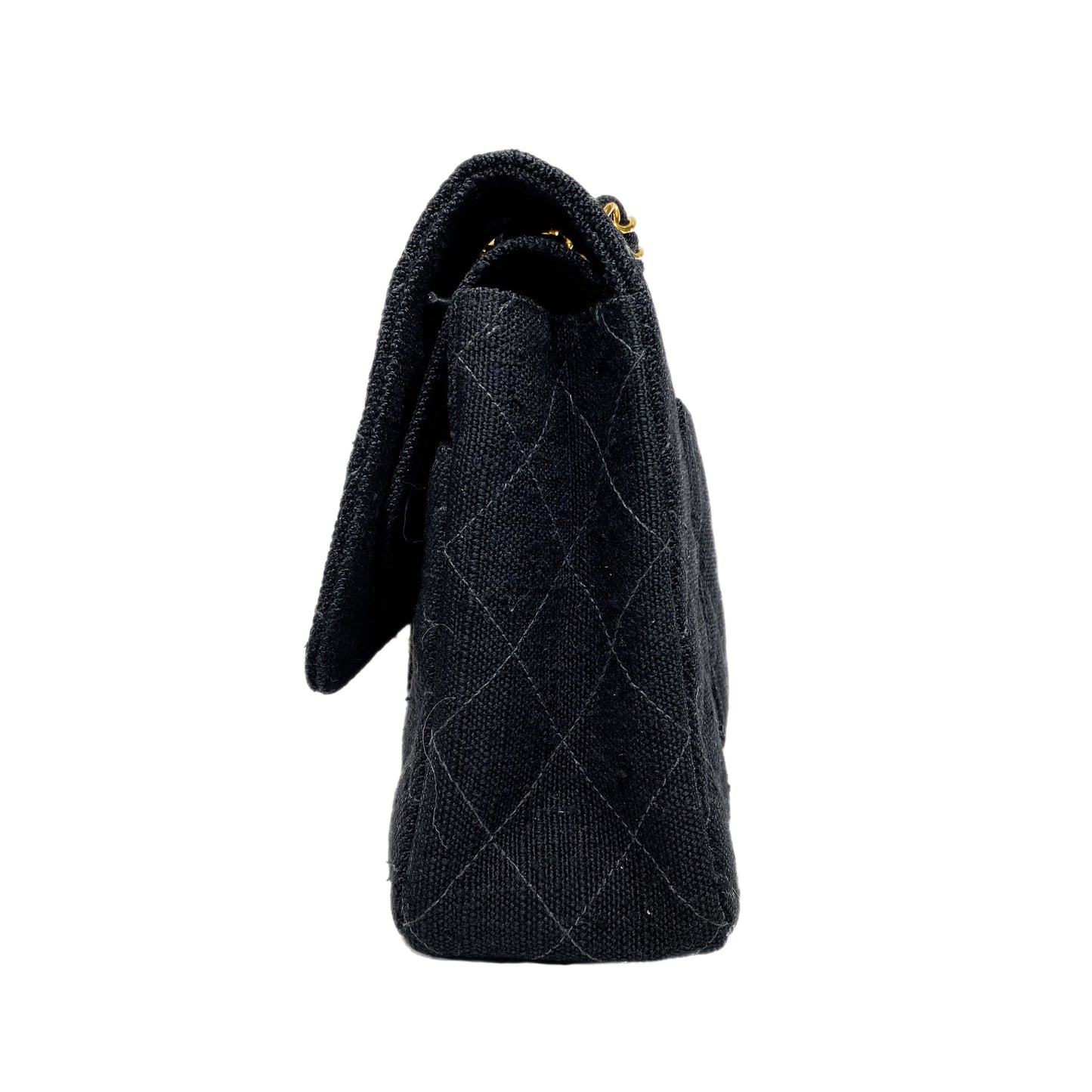 Chanel Black Canvas Medium Double Flap Bag