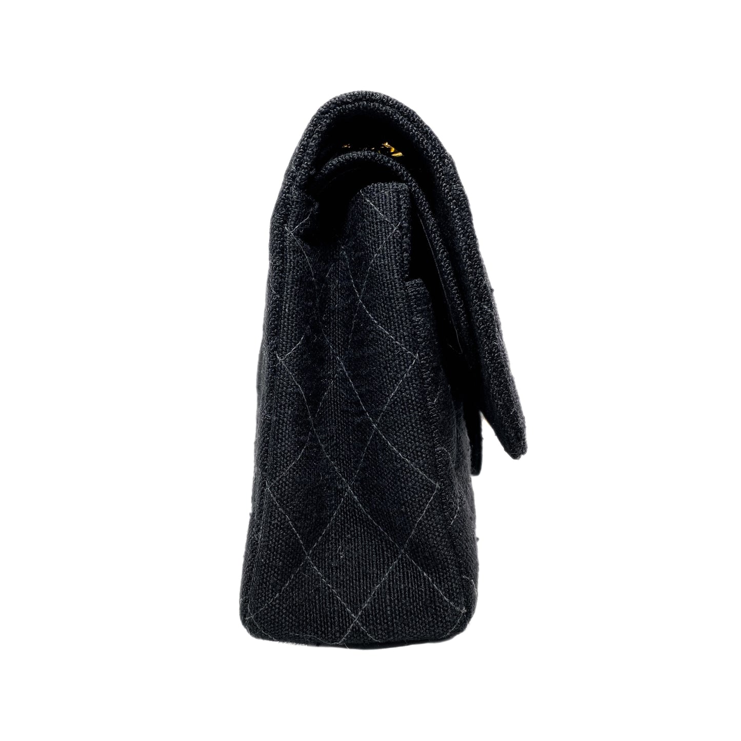 Chanel Black Canvas Medium Double Flap Bag