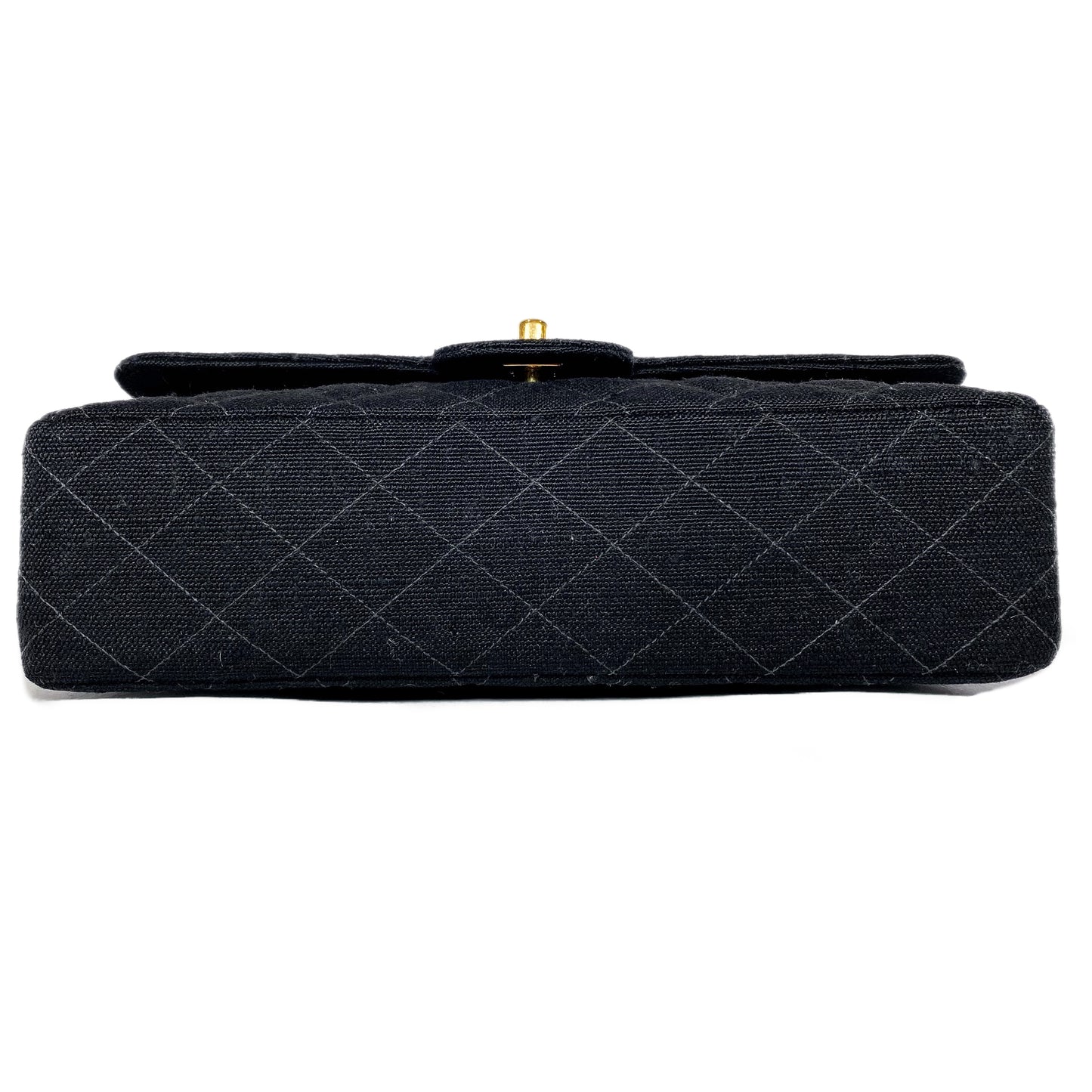 Chanel Black Canvas Medium Double Flap Bag