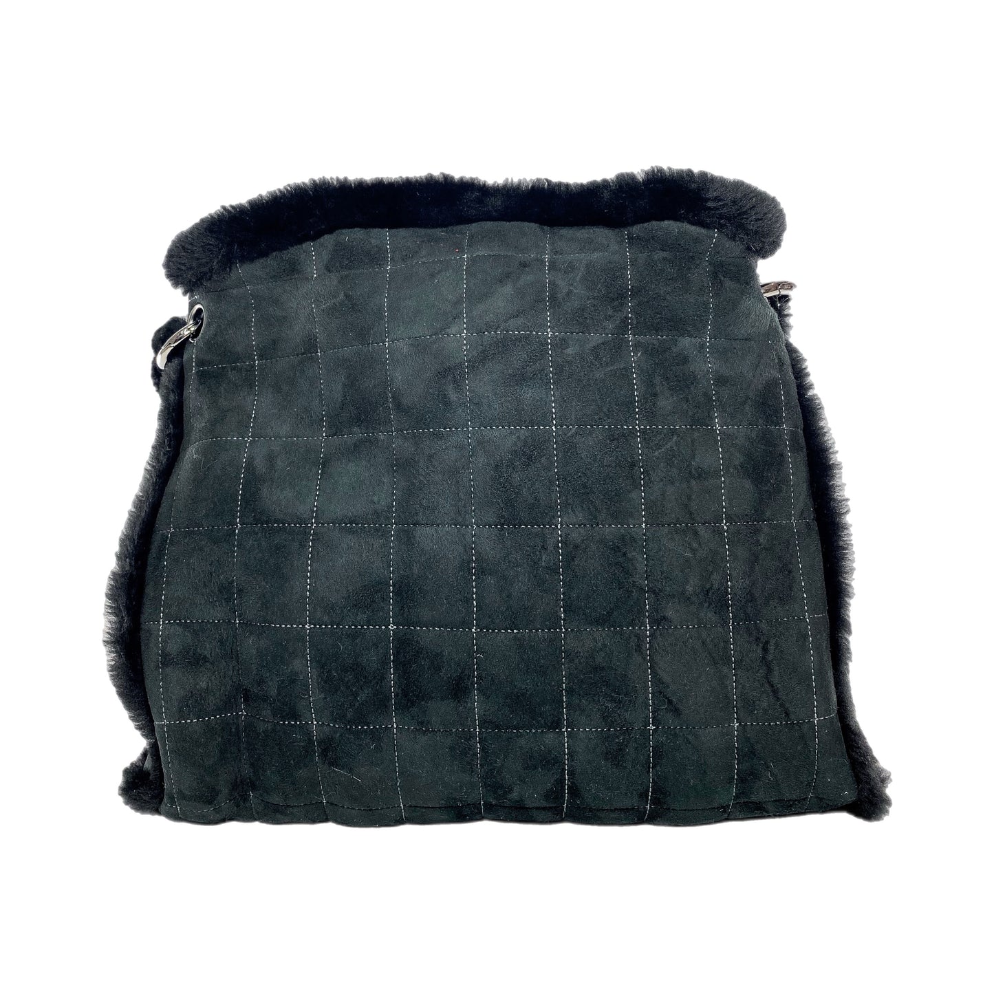 Chanel Black Suede Sherpa Shoulder Bag