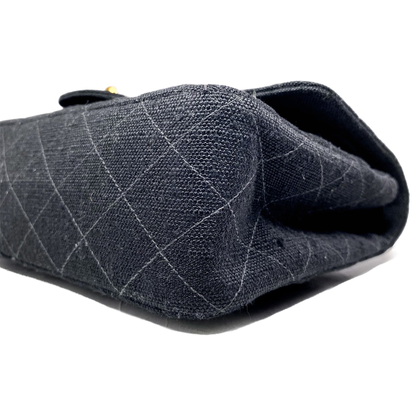 Chanel Black Canvas Medium Double Flap Bag