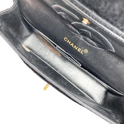 Chanel Black Canvas Medium Double Flap Bag