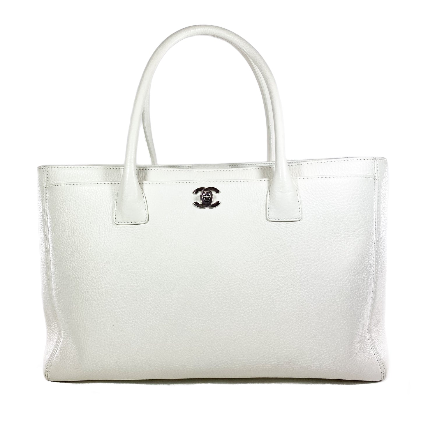 Chanel White Executive Cerf Tote Bag