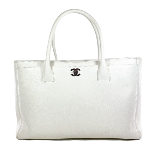 Chanel White Executive Cerf Tote Bag