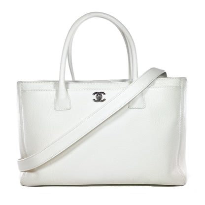 Chanel White Executive Cerf Tote Bag