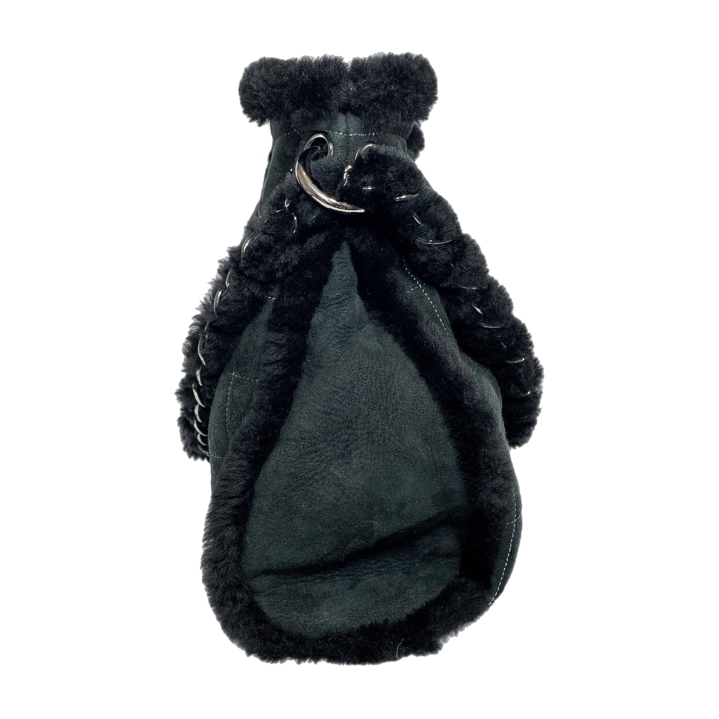 Chanel Black Suede Sherpa Shoulder Bag