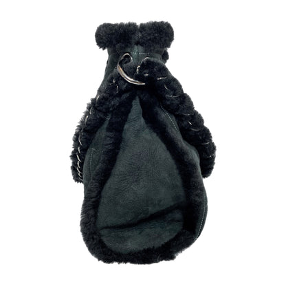 Chanel Black Suede Sherpa Shoulder Bag