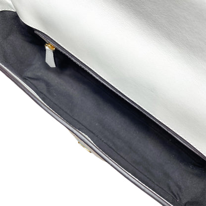 Fendi White Multicolor Daisy Inlay Baguette