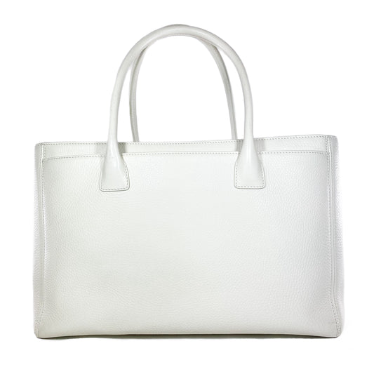 Chanel White Executive Cerf Tote Bag