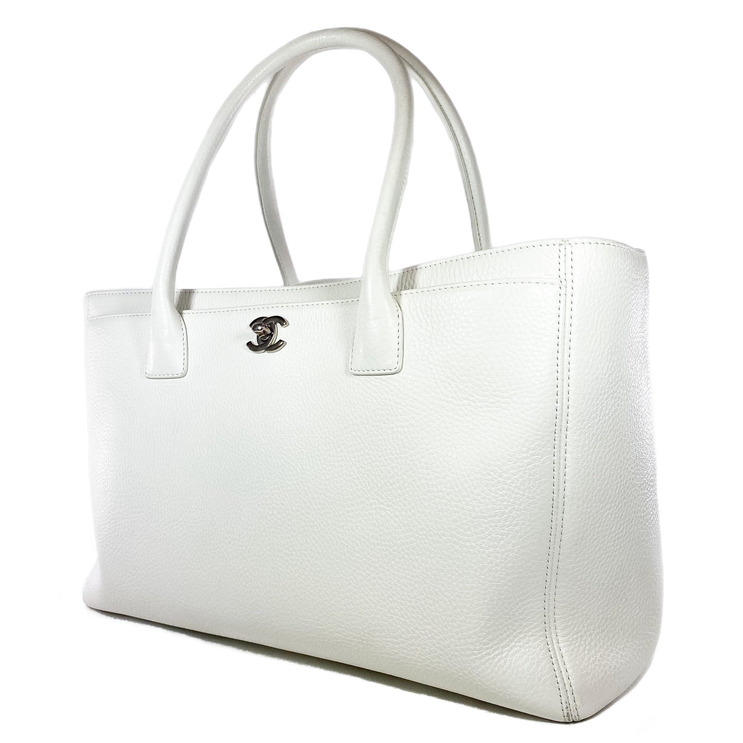 Chanel White Executive Cerf Tote Bag