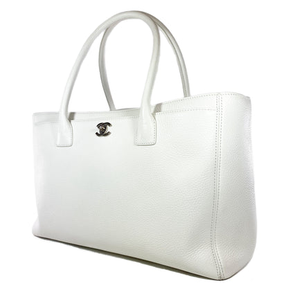 Chanel White Executive Cerf Tote Bag