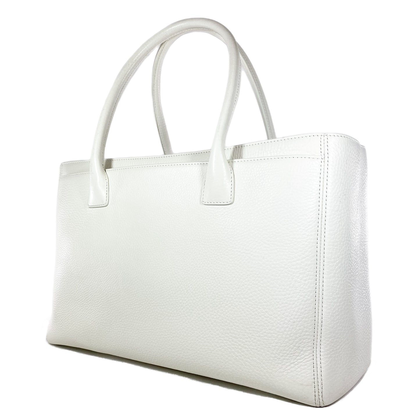 Chanel White Executive Cerf Tote Bag