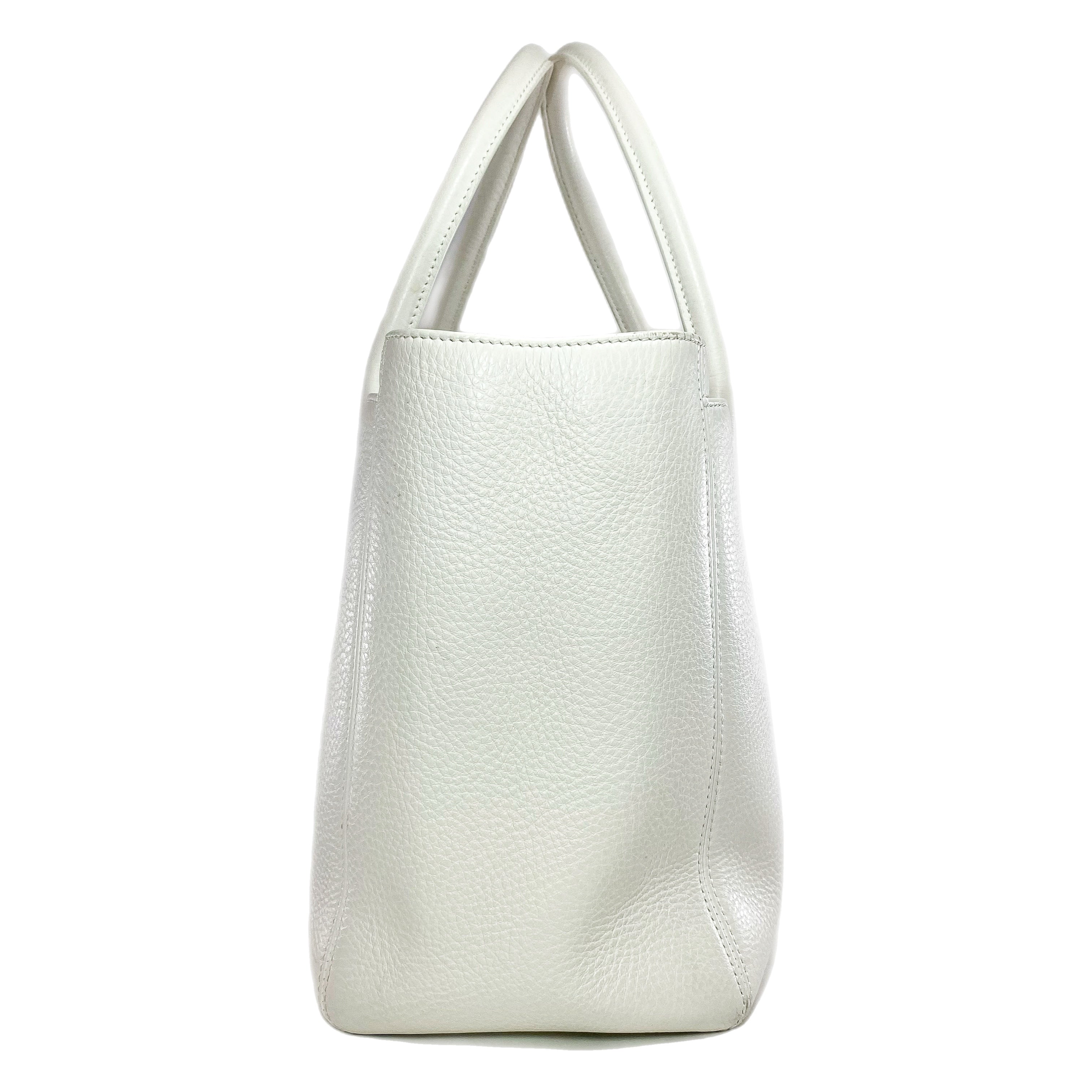 Chanel White Executive Cerf Tote Bag
