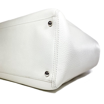 Chanel White Executive Cerf Tote Bag