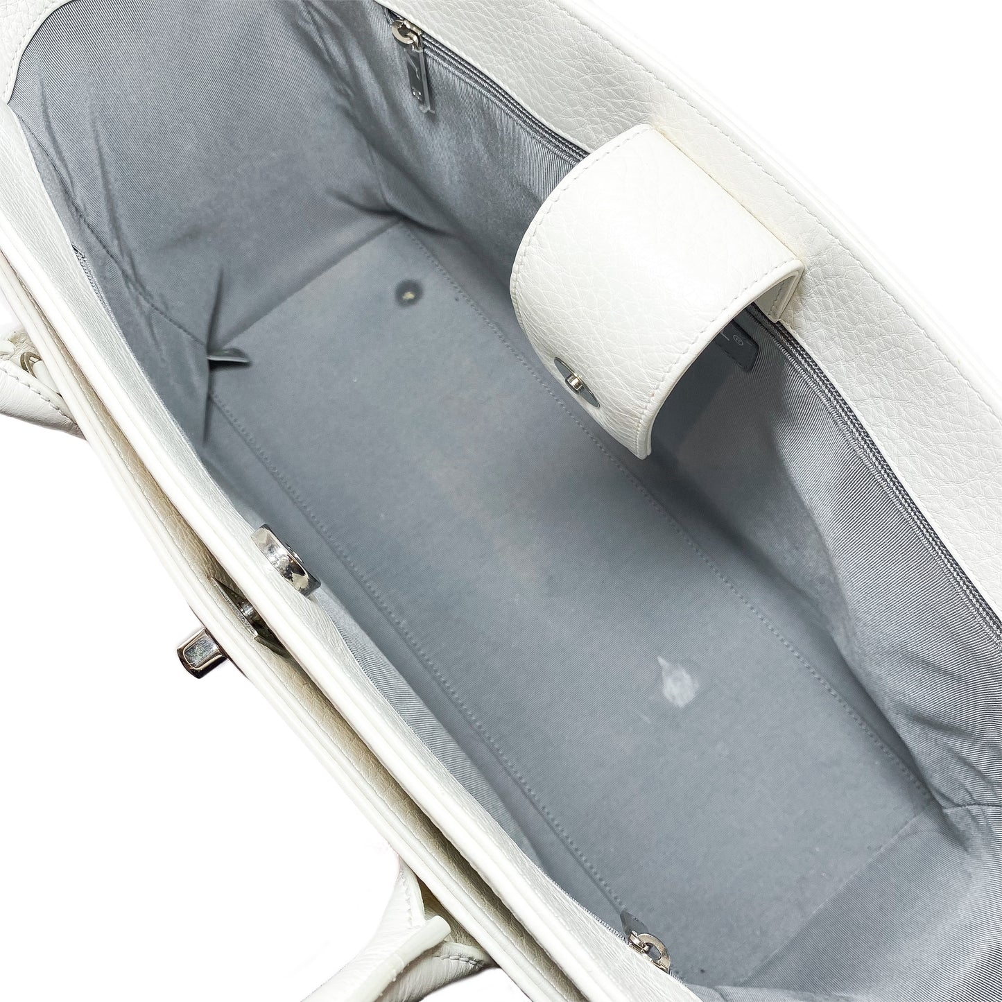 Chanel White Executive Cerf Tote Bag