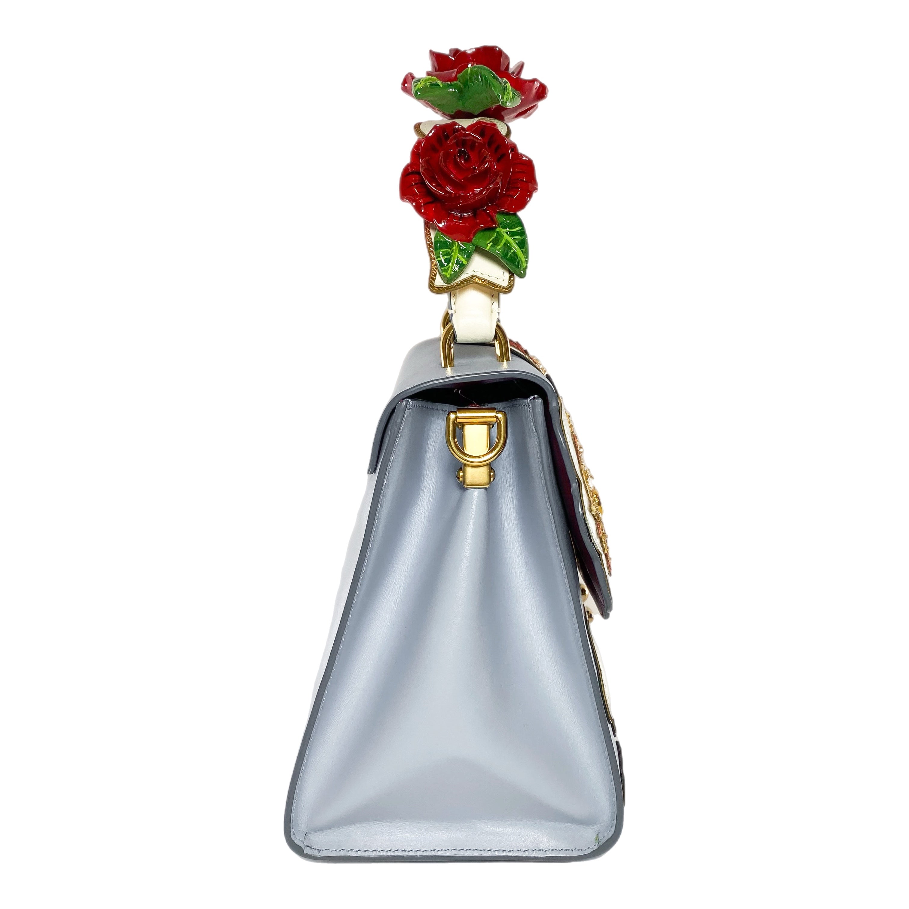 Dolce & Gabbana Oops Blue Cherub Roses Top Handle